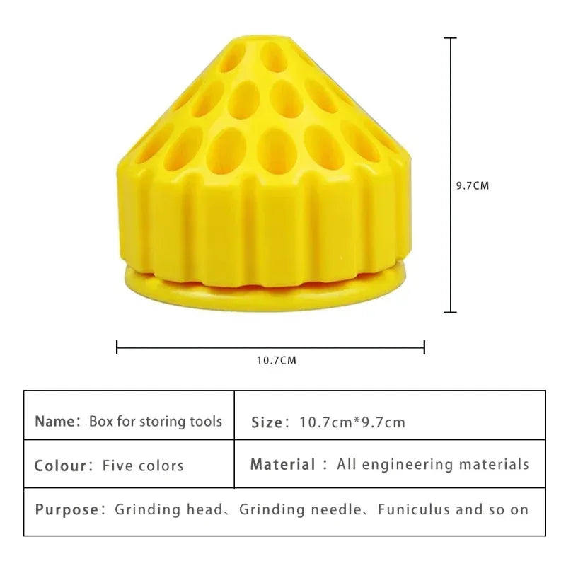 360 Rotating Drill Bit Storage Box Rotary Tool Organizer for Jewelry Making Carving Bits DIY Hand Tool Accessory Holder Case