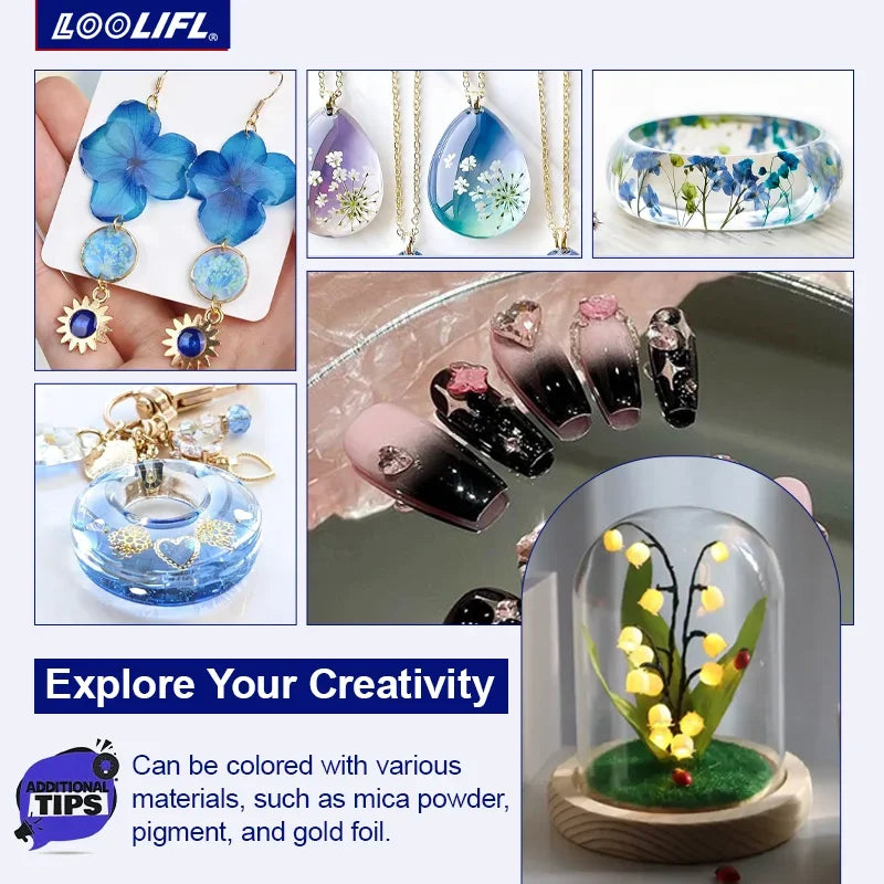 UV Resin Kit with Light, Bonding&Curing in Seconds, 50g UV Resin Kit with UV Flashlight for Welding,Glass Light, Craft Decor,DIY