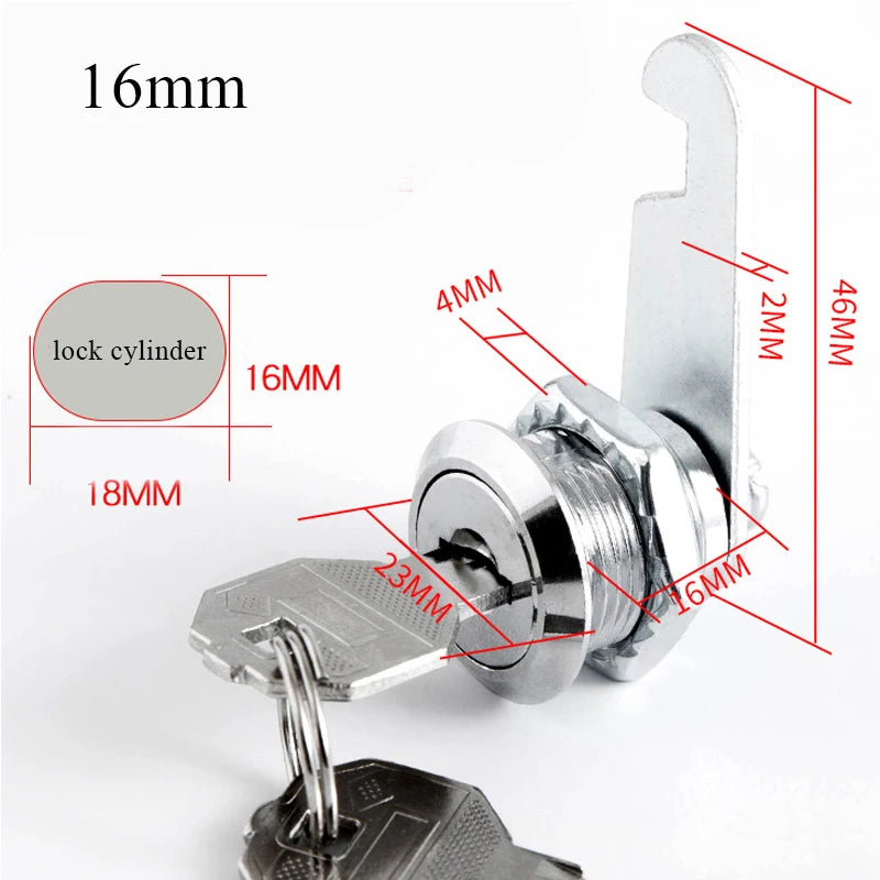 Cam Lock High Quality Security Lock Mail Box File Cabinet Desk Drawer Locker With 2 Keys DIY Cabinet Tools Furniture Hardware