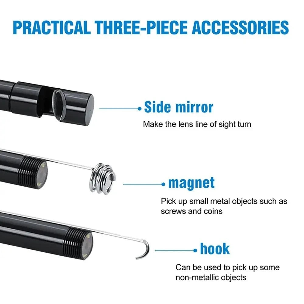 USB Endoscope for OTG Android Phone 5.5mm Borescope Inspection Snake Camera IP67 Waterproof with 6 LED Lights For Type C